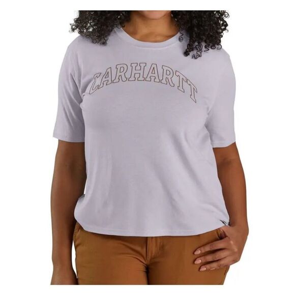 Carhartt Loose Fit T-Shirt Womens Size XL Lightweight Short Sleeve Graphic Lilac - Picture 1 of 3